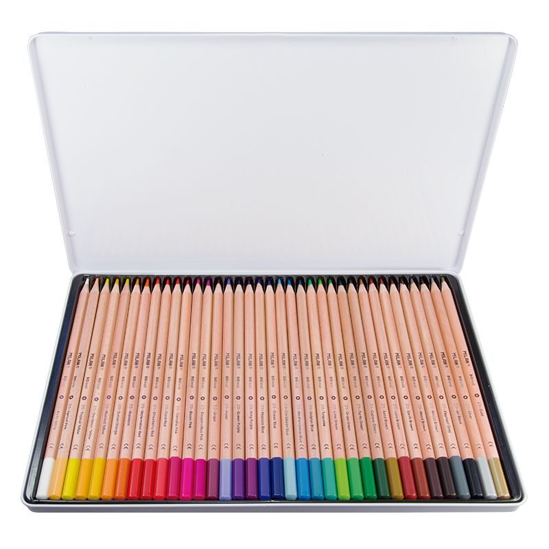 Caja metálica 36 lápices de colores mina gruesa Ø 3,5 mm hexagonales