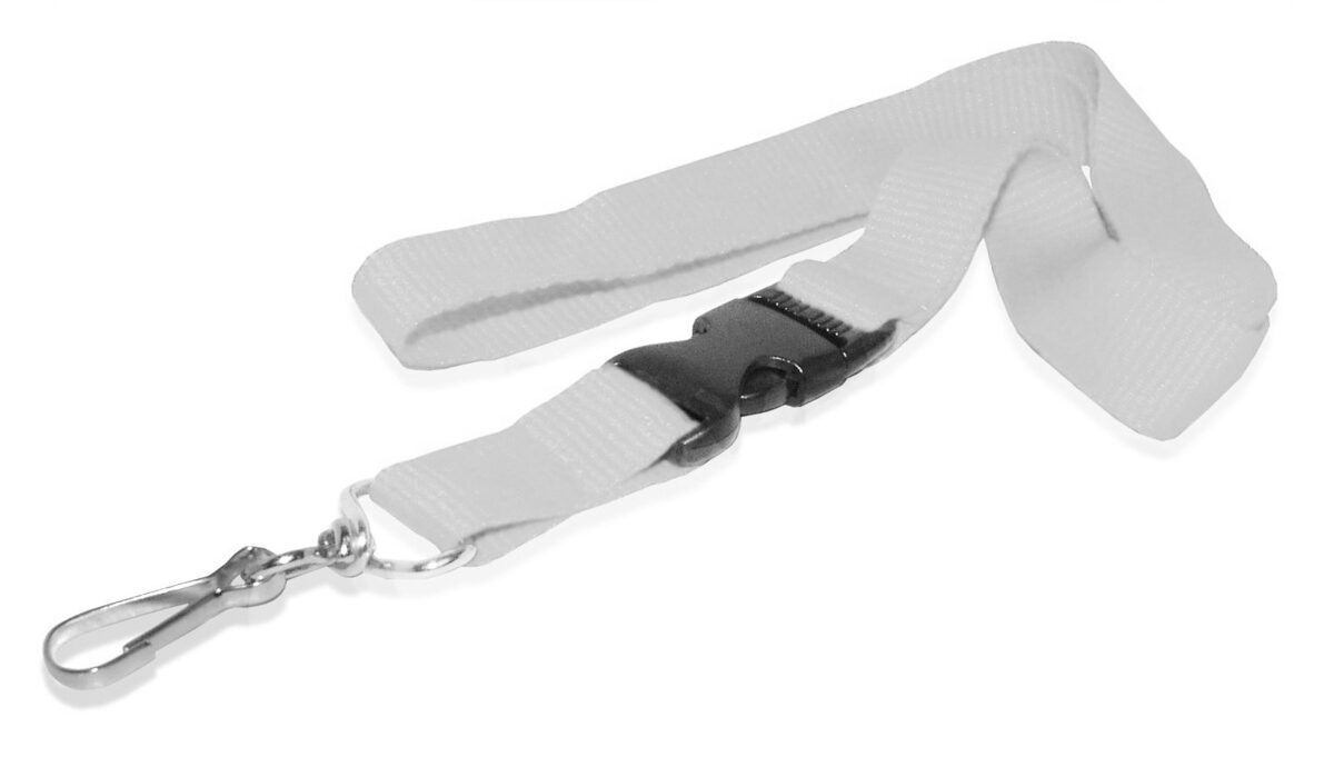 Cordón para gafete plano con broche y gancho giratorio colores surtidos