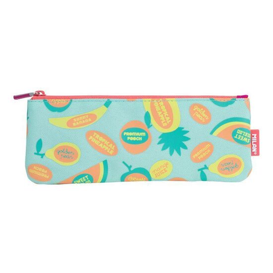 Portatodo pequeño plano serie especial Frutikis, verde y naranja