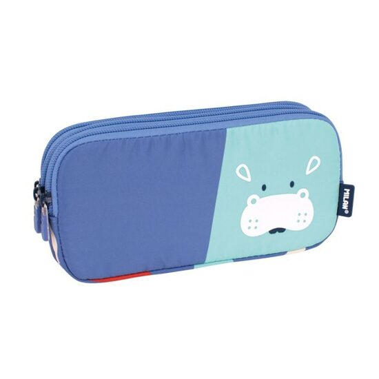 Portatodo 3 cremalleras serie especial Fun Animals azul