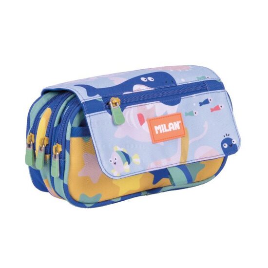 Estuche portatodo 4 cremalleras con solapa serie especial Blue Odyssey