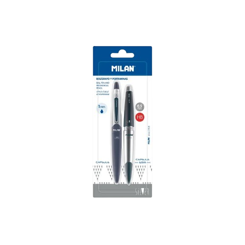 Blister bolígrafo y portaminas (0.5mm), Silver