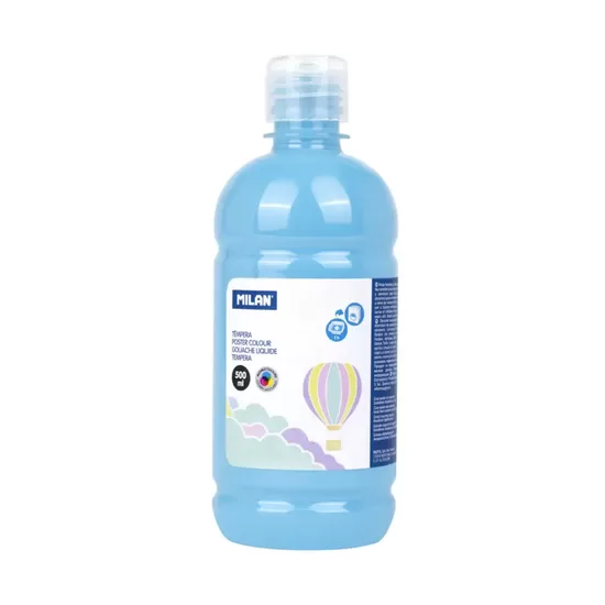 Botella témpera 500 ml azul claro pastel