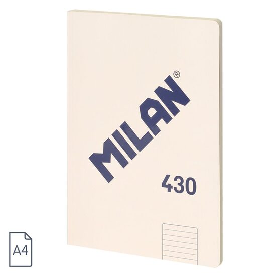 Libreta A4 encolada, papel a líneas, 48 hojas de 95 gr/m², colección 430 since 1918, beige