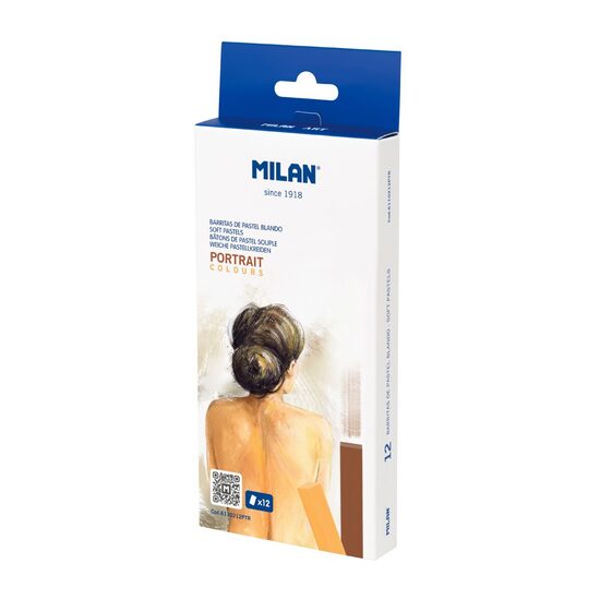 Caja 12 barritas pastel blando colores retrato MILAN Art