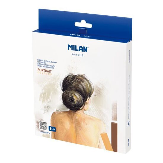 Caja 24 barritas pastel blando colores retrato MILAN Art