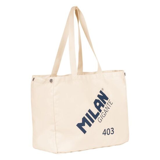 Bolso tote bag grande colección MILAN GIGANTE 403 since 1918, beige