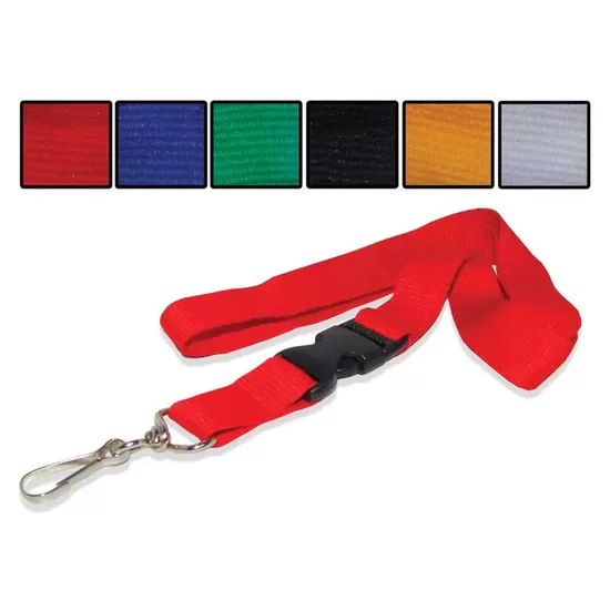 Cordón para gafete plano con broche y gancho giratorio colores surtidos