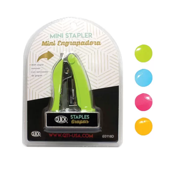 Blíster Engrapadora mini con 1000 grapas 26/6 colores surtidos
