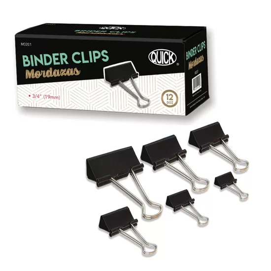 Clip sujeta papel  3/4" color negro