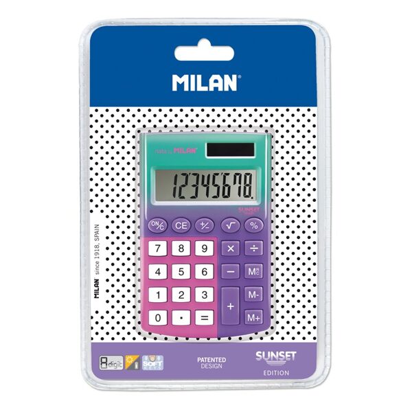 Blíster calculadora 8 dígitos pocket Sunset lila - rosa