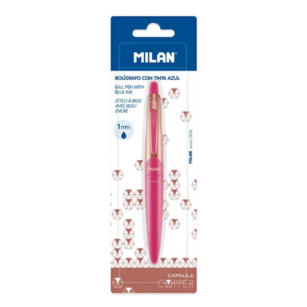 Blíster bolígrafo CAPSULE Copper rosa, tinta azul