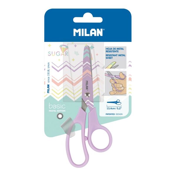 Blíster tijeras Basic Pastel lila