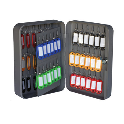 Caja para llaves con 60 llaveros de colores