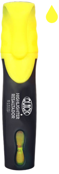 Resaltador plano líquido amarillo